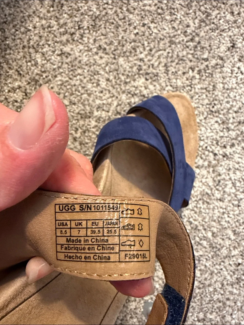 UGG Women's Navy Suede Crisscross Slingback Sandals